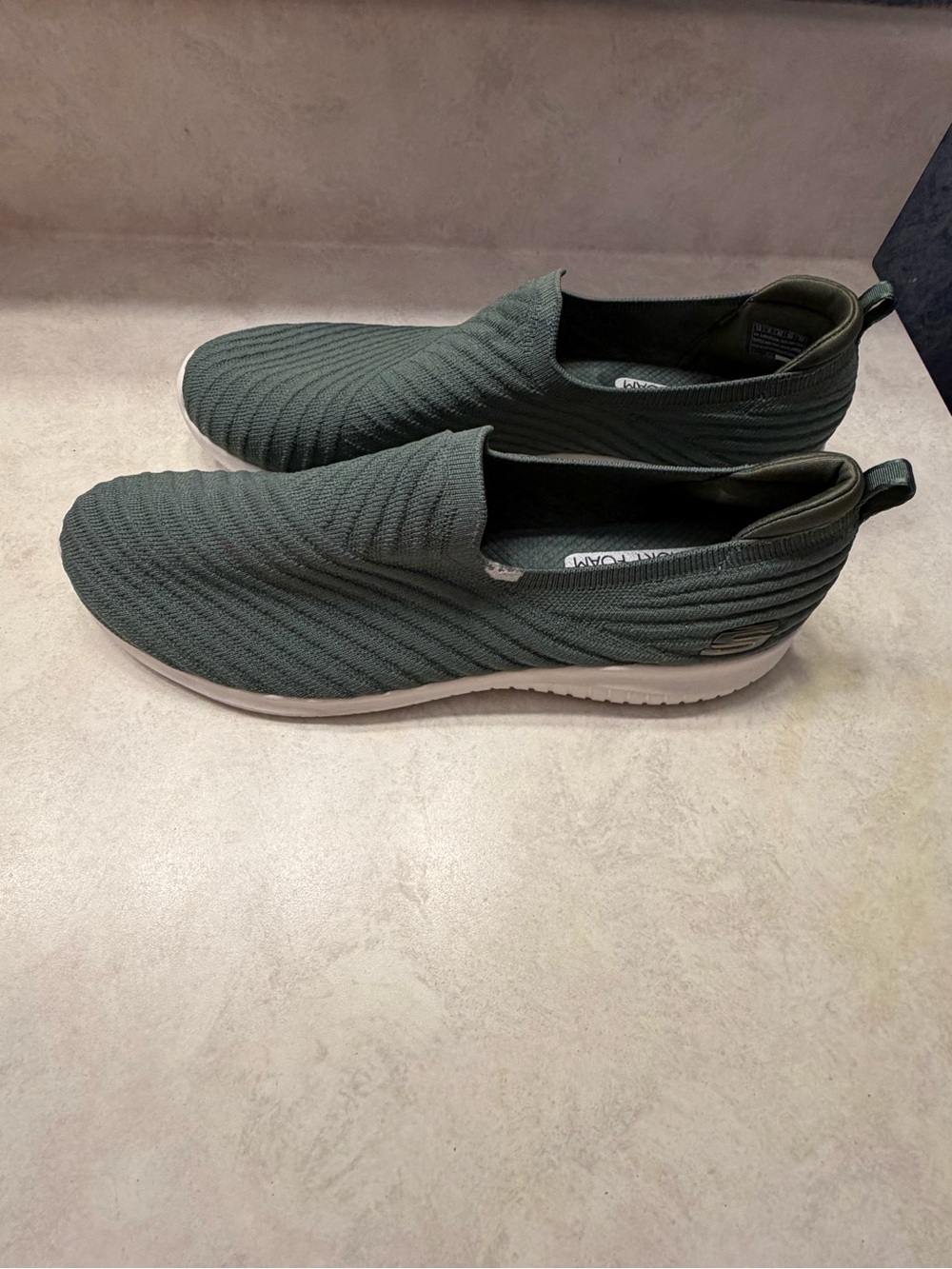 Skechers Women's Slip-On Knit Sneakers - Olive Green